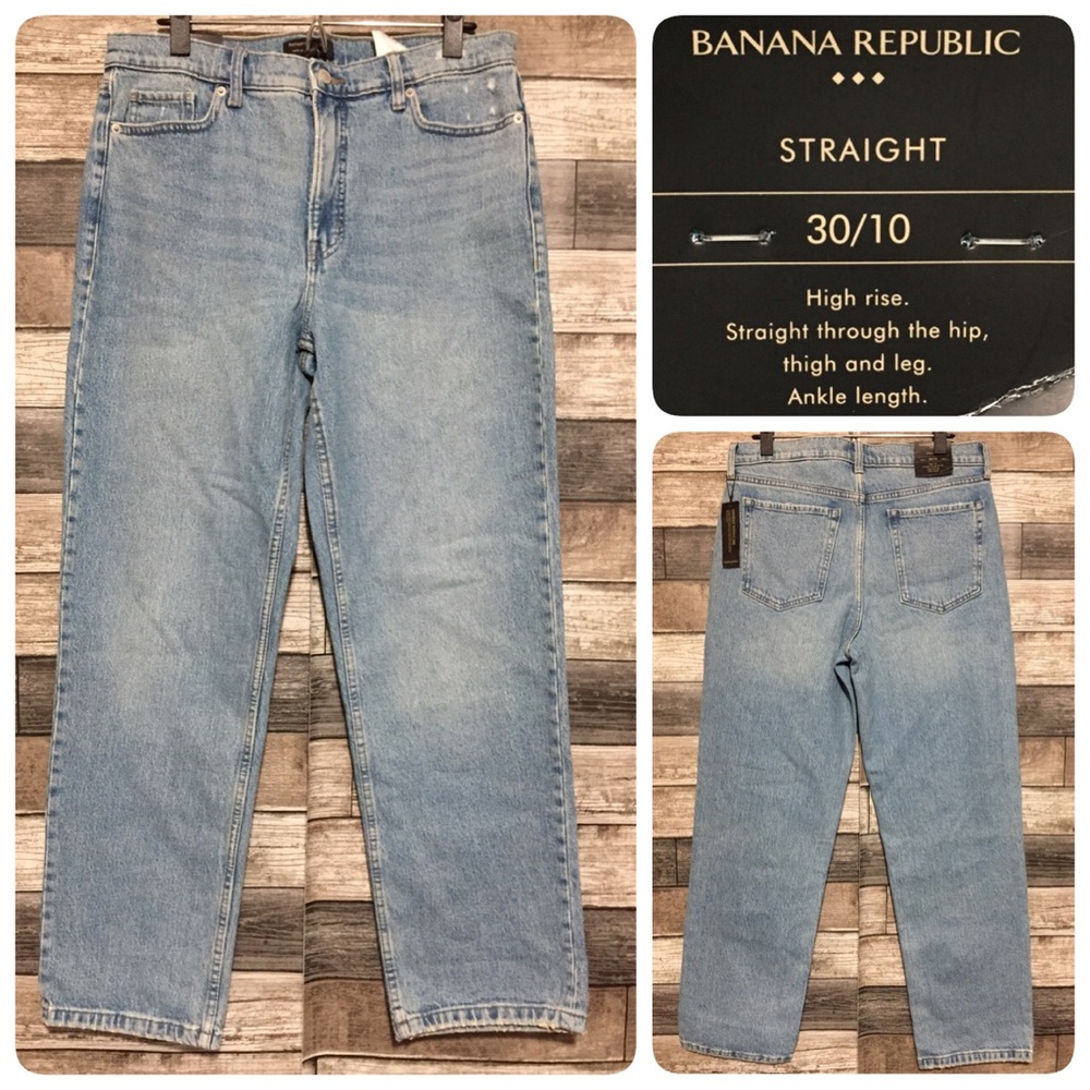 Banana Republic High Rise Straight Jeans Women’s 30/10 Blue Light Wash Denim